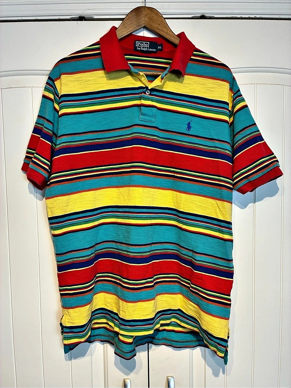 Polo by Ralph Lauren Striped Polo Shirt in Blue & Red XL